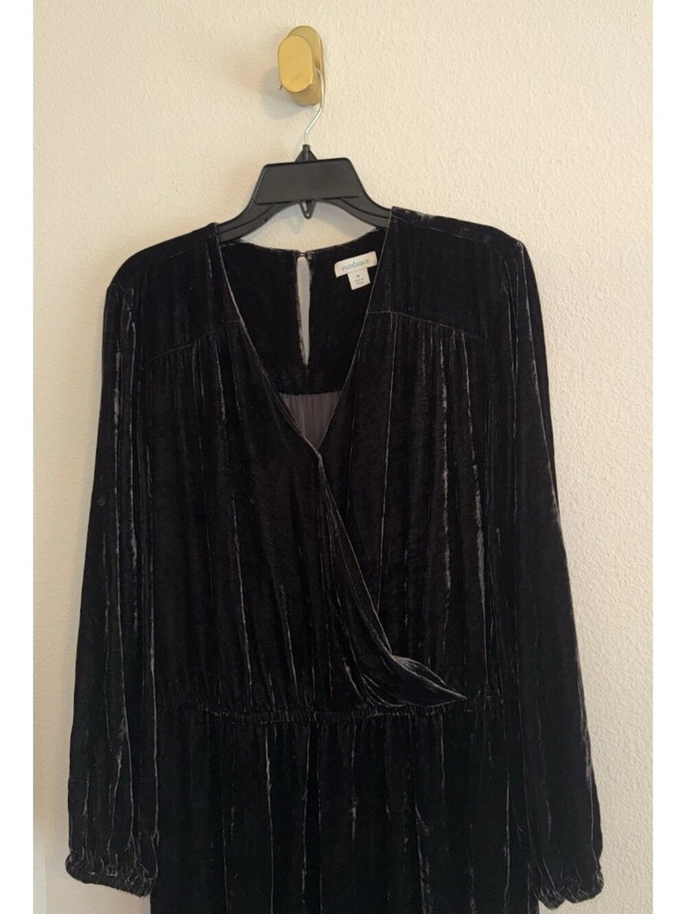 Sundance Aviana Velvet Wrap Pants Jumpsuit Long Sleeve Womens M Medium Gray - Picture 4 of 6